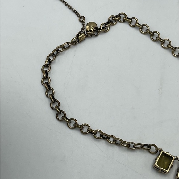 J. Crew Vintage Chunky Asymmetric Clear Gray Glass Rhinestone Drape Necklace - Picture 11 of 16